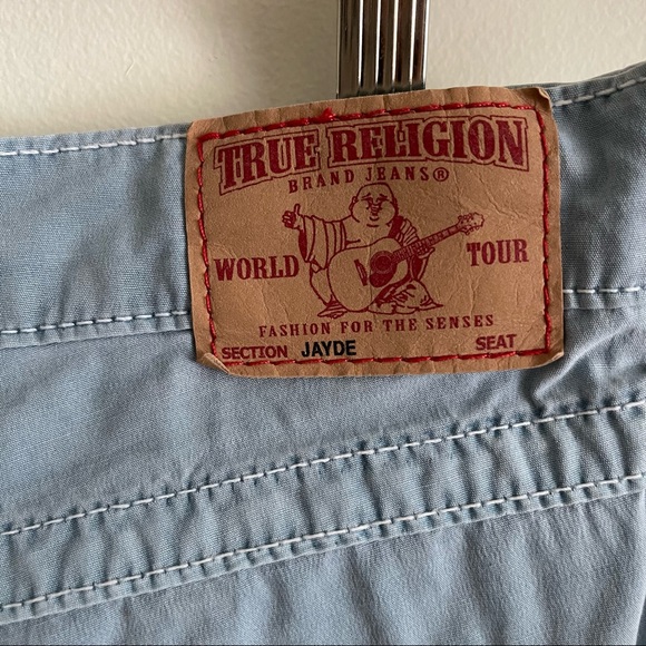 True Religion Jayde light blue cotton turn up shorts (size 27 fits like 28) - Picture 3 of 14